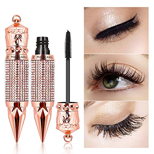 4D Silk Fiber Lash Mascara ,Thicker and Longer, Voluminous Eyelashes,Natural Waterproof Smudge-Proof, No Clumping, No Smudging,Adds Length, Depth and Glamour Effortlessly(Black)