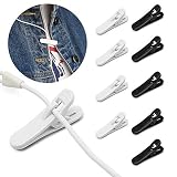 iMangoo Earphone Wire Clips Headphone Cable Clip Headset Cable Clips Holder Clothing Clip Fixing Headphone Wire in Place While Fitting Running Hiking Doing Exercise White Black 10 Pack