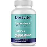 BESTVITE Huperzine A 400mcg (120 Vegetarian Capsules) - No Stearates - Vegan - Non GMO - Gluten Free