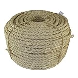 Twisted Sisal Rope (1/4 inch) - SGT KNOTS - All Natural Fibers - Moisture/Weather Resistant - Marine, Decor, Projects, Cat Scratching Post, Tie-Downs, Wicker Chair, Indoor/Outdoor (10 feet)