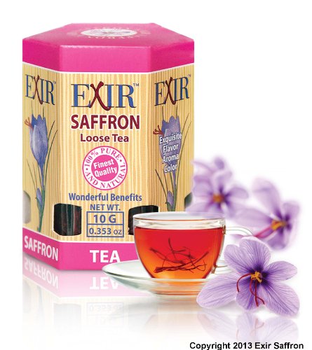 Exir Saffron Tea 10-grams (0.352-oz) Spanish Mancha Organic Health+ Benefits | Fresh Crop
