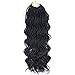 VRHOT 6Packs 18'' Wavy Senegalese Twist Crochet Hair Braids Wavy Ends Free Synthetic Hair Extensions Braiding Hair Havana Mombo Dreadlocks 1B 18 inch 35strands/pack (18'' (6packs/lot), 1B#)