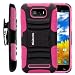 BLU Studio 5.5 Case, BLU Studio 5.5 Holster, Two Layer Hybrid Armor Hard Cover with Built in Kickstand for BLU Studio 5.5 D610a from MINITURTLE | Includes Screen Protector - Black / Pink
