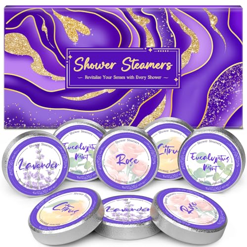 Gifts for Wife Sister Mom Friends Bestie, 8 Pcs Shower Steamers Aromatherapy, Spa Gifts for Women, Christmas Stocking Stuffers for Teen Girls, Bath Bombs Self Care Natural Essential Oils