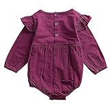 Mother's Angel Infant Romper Baby Girl Twins Outfit Long Sleeve Ruffle Bodysuit