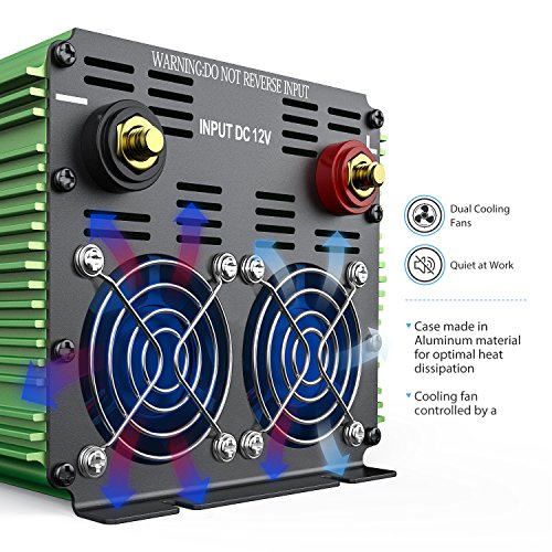 EDECOA Pure Sine Wave Power Inverter 2500W Peak 5000W DC 12V to 110V AC with LCD Display and Remote Controller - Thumbnail 4