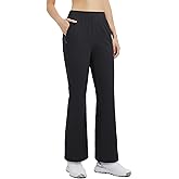 baleaf Women's 26"/29" Work Pants Stretchy Golf Lightweight Stretch Flare Dress Pant Pockets Bussiness UPF 50+