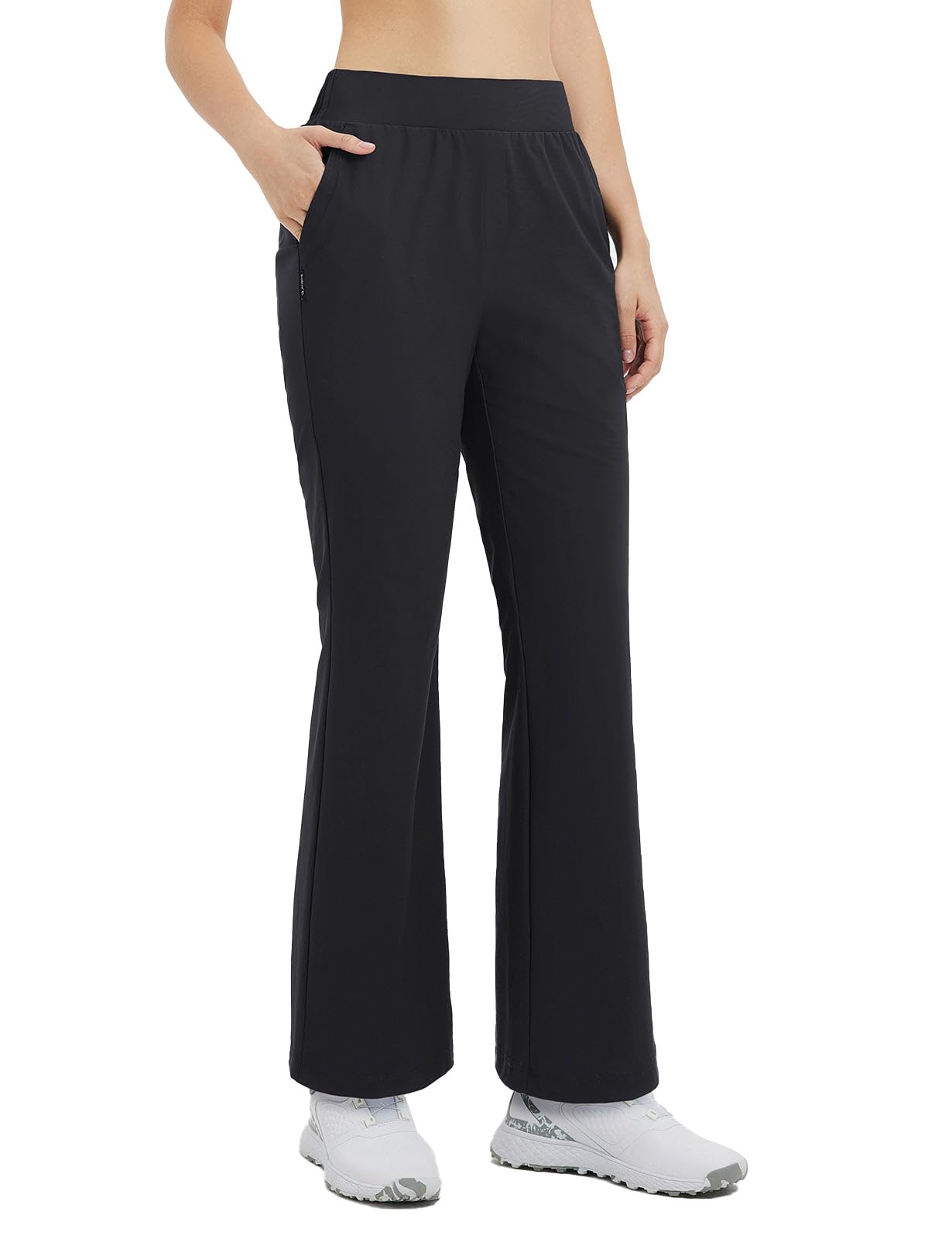 Photo 1 of baleaf Womens Black Dress Pants Lightweight Work Pant Stretch Pull On Slacks Golf Business Casual Pockets Black XL
