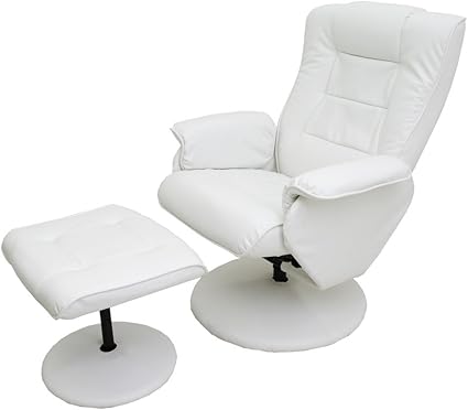 Amazon Co Jp Lowya ロウヤ リクライニングチェア オットマン付 ホワイト おしゃれ 新生活 ホーム キッチン