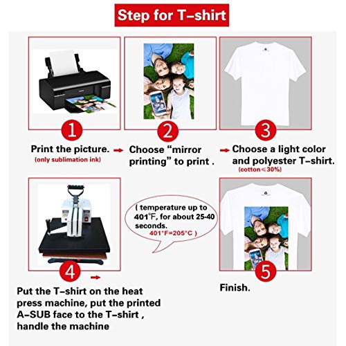 A-SUB Sublimation Paper Heat Transfer 110Sheets 8.5 x 14 Inches Legal Size Compatible with EPSON ME RICOH GX Series and SAWGRASS Inkjet Printer 120gsm