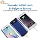 KAKAFU 20000mAh Power Bank (Dual USB Port, 3.1A Total) External Portable Charger Battery Pack Portable Charger with LED Flashlight for iPhone 8/7,iPhone X,iPad Pro, Galaxy S10,S9,S8,S7,Note9/8 More