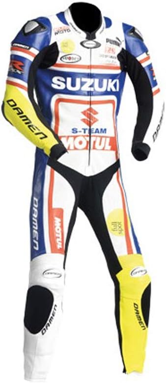 Suzuki Mens Motorbike Leather Suit – Motorcycle Racing CE Protection Armour Biker Suit– Custom Made