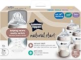 Tommee Tippee Natural Start Baby Bottles 0m+ 260ml Pack of 3 Slow Flow Teats view 2