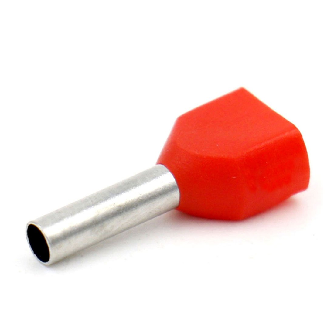 Heschen Twin Crimp TE1508 AWG 16 * 2/1.5 mm²*2, Twin Cord Ends Ferrules, Twin Cord End Terminals, Length 8 mm, Red, Pack of 1000