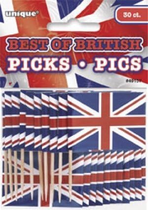 2X Best of British Union Jack Cupcake Toppers, Pack of 30