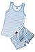 Boys Short Striped Pajama Set - lightblue/Grey Boxer Brief and Tank Top.