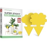 Cleanuper 58 Pack Gnat Killer Sticky Traps for Plants - Yellow Fungus Gnat Sticky Trap for Indoor Houseplants, Fruit Flies, Whiteflies, Aphids - Family Friendly Design, Flower and Cloud Shapes