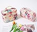 HOYOFO Portable Cosmetic Bags Traveling Makeup and Toiletry Organizer Box with Brush Holders, Auarelle