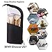Travel Make-up Brush Organizer Bag,Pen Pencil Cup Holder Case for Desk,Portable Transparent Cosmetic Zipper Pouch,Waterproof Dust-Free Stand-up Small Toiletry Stationery Bag with Divider,Black