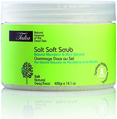 Talia Skin Care Salt Soft Scrub - Natural Mandarin & Mint Extracts, All Skin Types