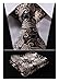 HISDERN Paisley Tie Handkerchief Woven Classic Men's Necktie & Pocket Square Set,Gold & Navy Blue,One Size