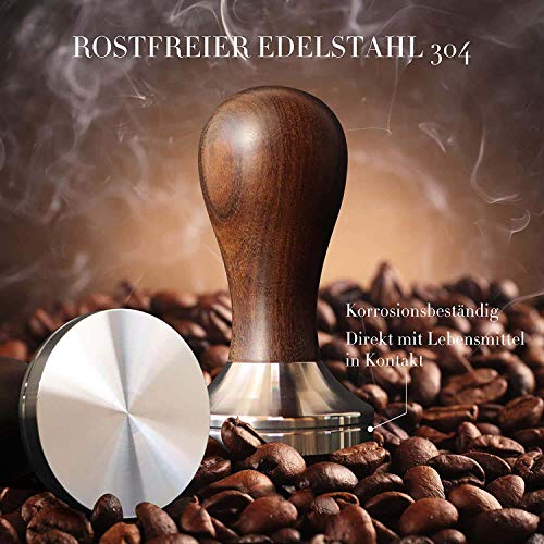 Moligh doll Tamper 51 mm, Kaffee Tamper Aus Edelstahl, Espresso Tamper Inkl. Tampermatte, MilchkkNnchen, Barista Stift… – Bild 3