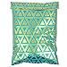 Inspired Mailers - Poly Mailers 10x13 - Triangles Deluxe (Aqua/Gold) (10x13, 100 Pack)
