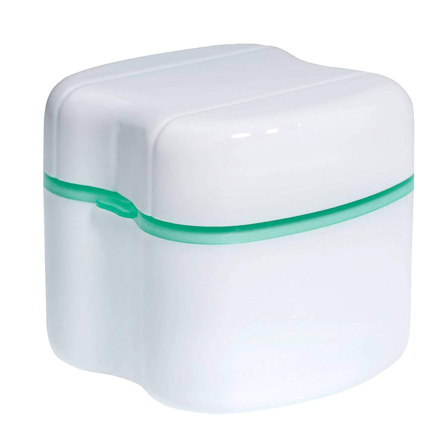 Scotte Denture Case, Dentures Box, Denture Brush Retainer Case, Denture Cups Bath, Dentures Container with Basket Denture Holder for Travel, Retainer Cleaning Case (Green) : Beauty