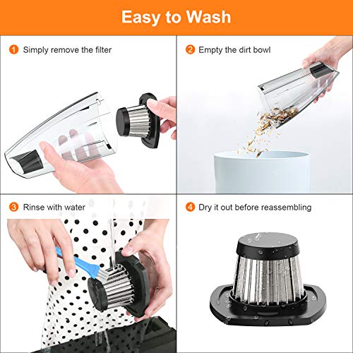 Car Vacuum Cleaner High Power Portable Handheld Vacuum for Car, DC 12-Volt 120W Wet/Dry Corded Auto Interior Mini Vacuum Cleaner for Car Use Only-4800 Pa Stronger Suction Power - Storage Bag-2019