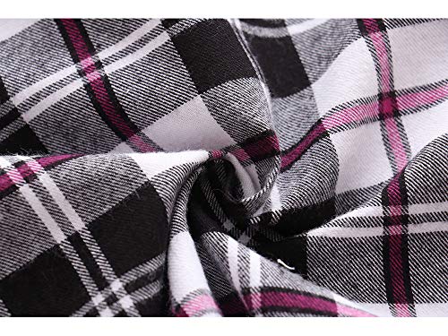 4 Cotton+Sleeve+Button+Plaid+Flannel