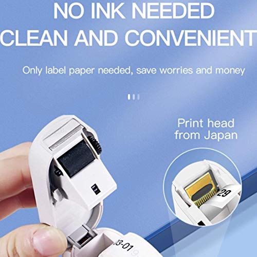 Portable Mini Handheld Thermal Label Printer, Wireless Bluetooth Label Maker USB Rechargeable for Office Home Store Organization (White, 1 Roll Paper)