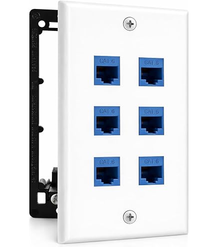 Amazon.com: OUYFBO 6-Port Cat6 Keystone Jack Wall Plate