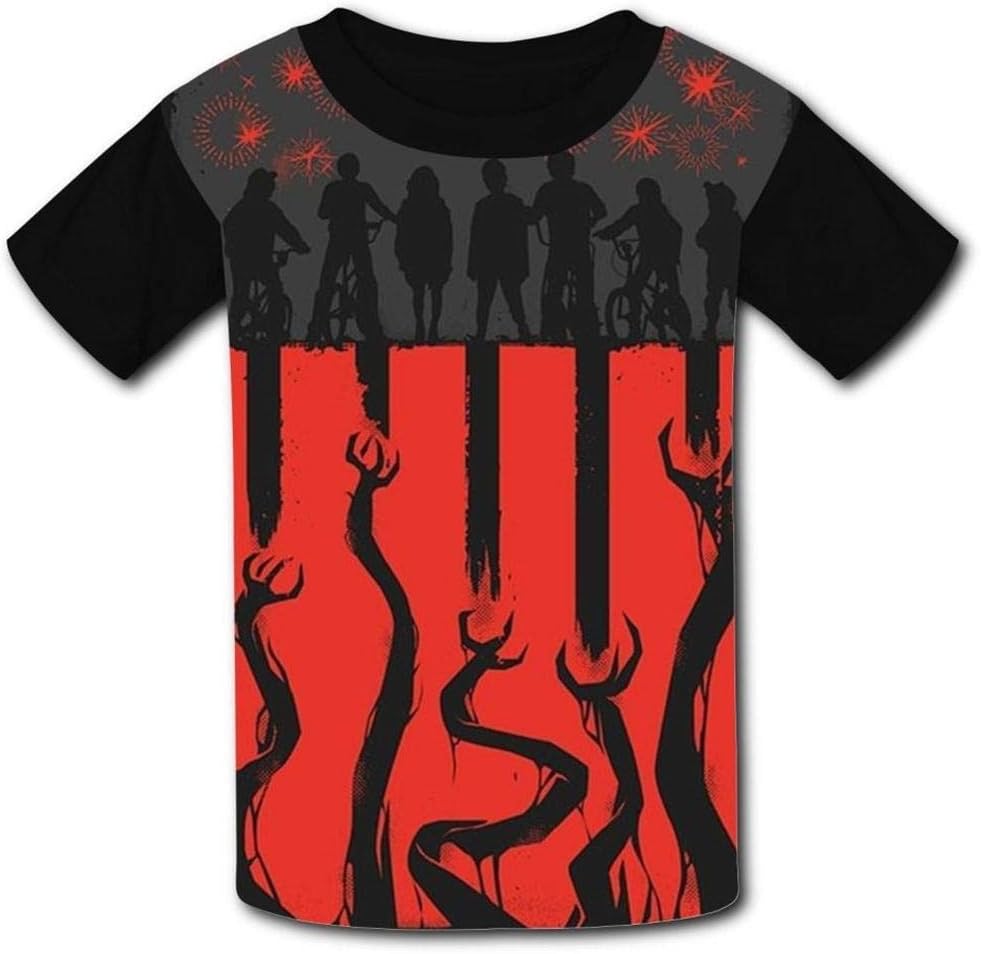 Tougouqus Stranger The Things Fashionable Kids, Boys and Girls T-Shirts L Black