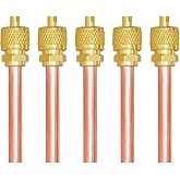 Joywayus 1/4 Inch Metal One-Way Air Valve Air Conditioning Refrigeration Service Access Valve(Pack of 5)