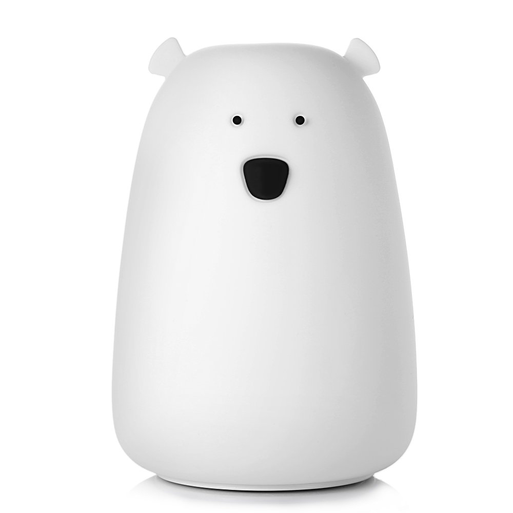 INLIFE Lámpara LED Forma de Silicona Oso Lindo Noche de Luz Multicolor