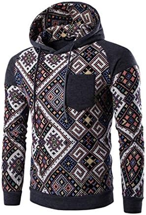 Fashion Mens Hip Hop Hoodie Box Digital Printing Sweatshirt Suit Fit (XXL, Dark Gray)