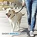3 in 1 Short Dog Leash - Shock-Absorbing Bungee with Padded Handle - Elastic Attachment for Your Regular Leash, Control Handle, or Traffic Leash – Suitable for Medium and Large Dogs (Black New)