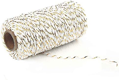 szlsl88 Cotton String Fabala Strong Eco-friendly Multifunctional Moisture Absorption Traditional Gift Decoration Bicolor(Gold+White)
