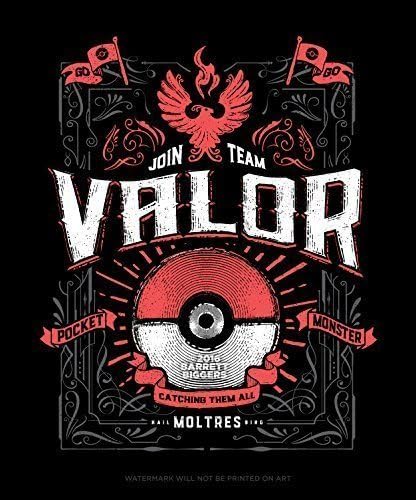 Team Valor Vintage Design Pokemon Go Inspired Anime Giclèe Print
