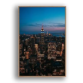 Framed Canvas Wall Art for Living Room, Bedroom Brooklyn Bridge and New York City Canvas Prints for Modern Home Decoration Ready to Hang - 16"x24" inches