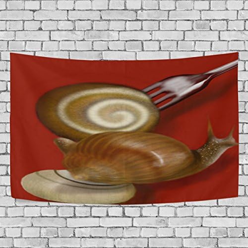 TJDY Snail And The Fork Canvas Modern Art DIY Style Crosswise Wall Carpet Tapestry 90x60(in)