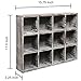 MyGift Torched Wood Shadow Box Display Case, Wall Mounted Cubby Collectible Storage Shelf, Crystal Display Shelves with 12 Compartments