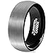 MNH Men's Tungsten Carbide Wedding Band Black 8mm Comfort Fit Brushed Matte Finish Ring Size 9
