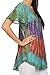 Sakkas 14783 - Dina Relaxed Fit Sequin Tie Dye Embroidery Cap Sleeves Blouse/Top - Turquoise - OS