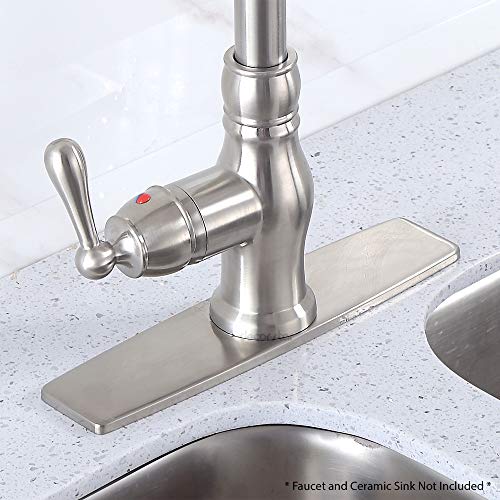 Decor Star PLATE-10B 10" Kitchen Sink Faucet Hole Cover Deck Plate Escutcheon Brushed Nickel - Thumbnail 3