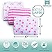 Muslin Bamboo Swaddle Blanket [Set of 3] for Baby Girls by Pamper Bear - Soft Receiving Blankets/Burp Cloths/Stroller or Nursing Cover Up for Newborn Girl - Pink Flamingo Wrap, Baby Shower Gift