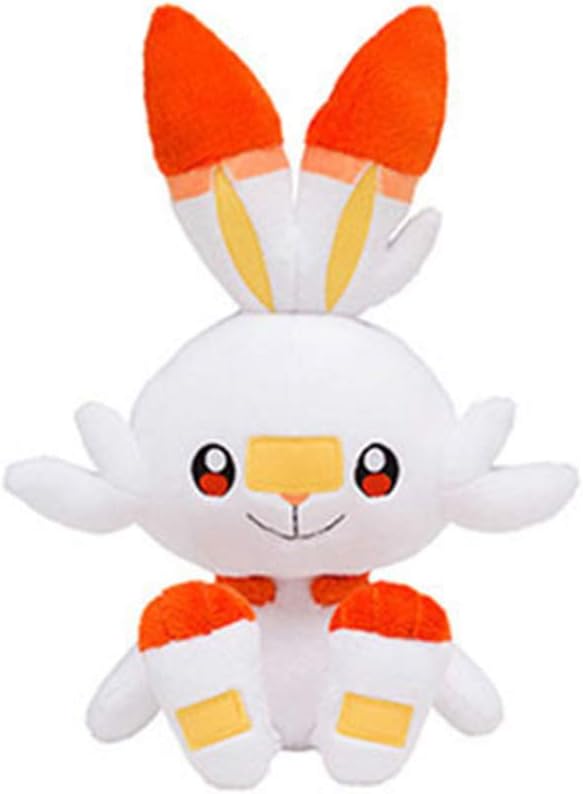 Pocket Monster Sobble Scorbunny Grookey Plush Figure Toy Doll Galar Region Original Partner Sword and Shield (Scorbunny)
