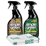 Simple Green Stone Cleaner and Polish Kit with Microfiber Towel 32 Oz Each