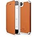 elago iPhone SE case, [Leather Flip][Orange] - [Handmade][Screen Protection][Premium Hybrid Construction] - for iPhone SE/5/5S