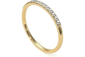 Gemsonclick Choose Your Color Gemstone Eternity Stacking Engagement Ring Gold Plated Vintage Style Promise Band Round Cut Birthstone Ring Gift Jewelery for Women Girls Size 4,5,6,7,9,11,12